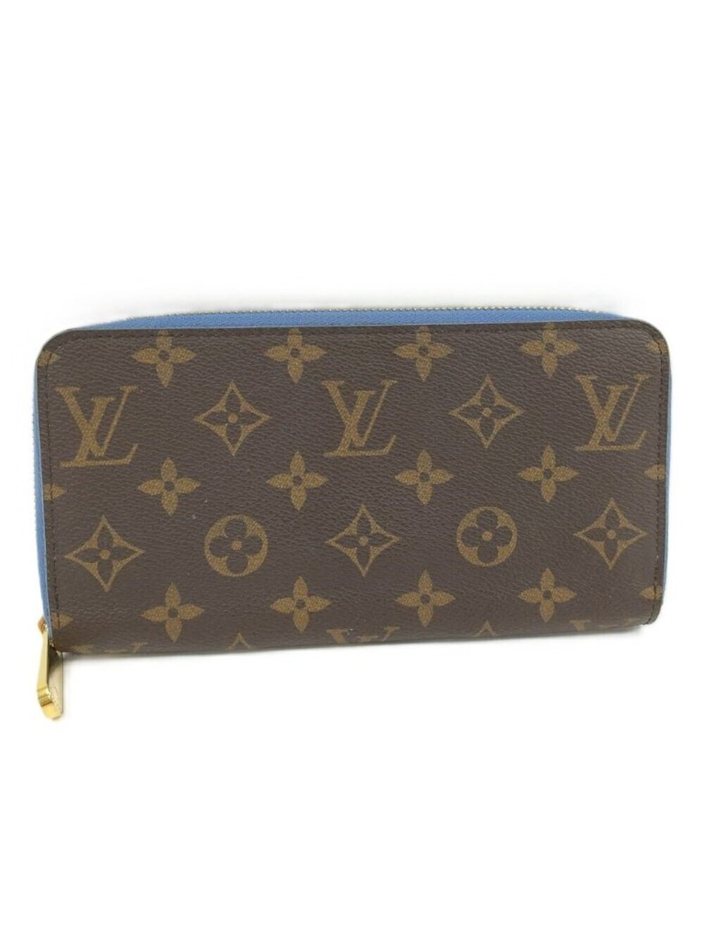 Louis Vuitton Zippy Wallet Zip Around Monogram Blue Jean